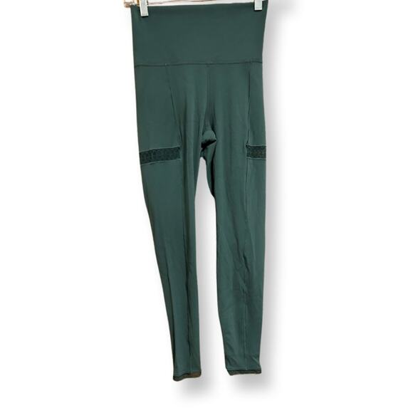 Nike High Waist Leggings with Lace Trim Green Size Small - Picture 1 of 6